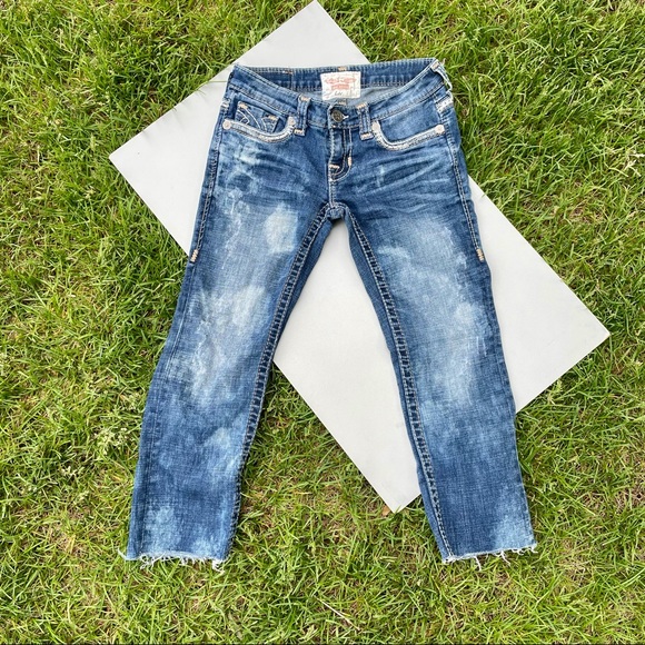 Big Star Denim - Big Star Cropped Raw Hem Bleached Liv Blue Jeans Size 26 Denim Pants